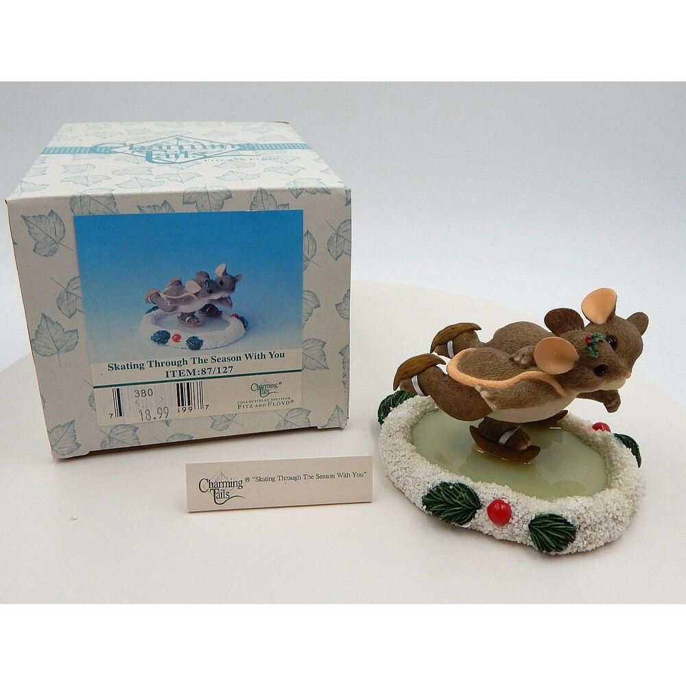 Charming Tails Skating Through The Season With You Figurine 87127 Fitz & Floyd